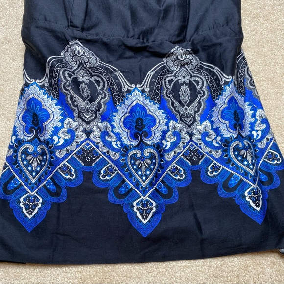 5/$25! Caché black and blue bow tube top size small - Picture 2 of 5